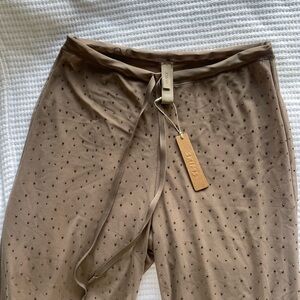 SKIMS sheer rhinestone swim cover-up pants